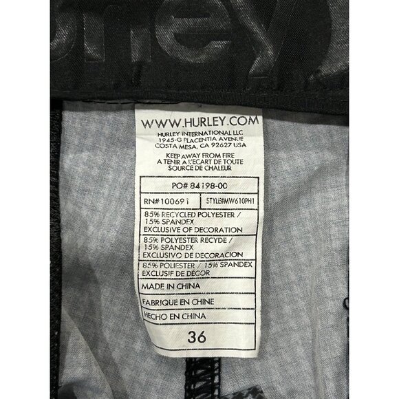 Hurley Mens Houndstooth Patterned Shorts Black White Sz - Picture 5 of 8